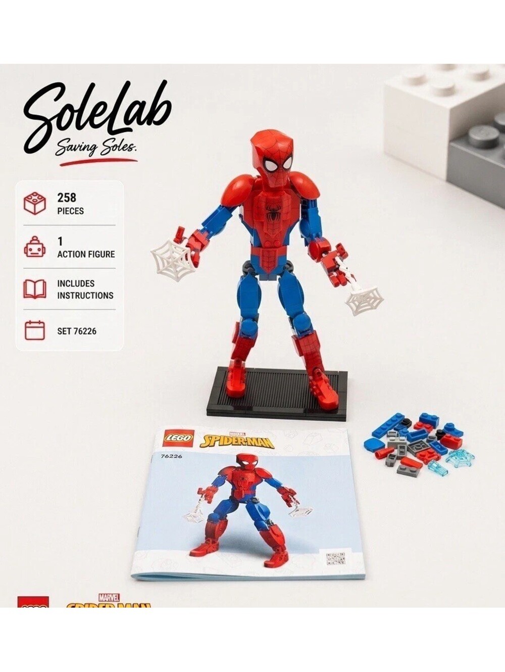 LEGO Marvel Spider-Man Figure 76226 Complete w/ Instructions Extra Parts No Box